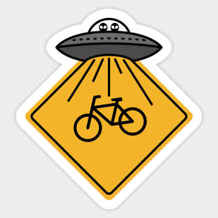 Bicycle Alien Abduction Sticker